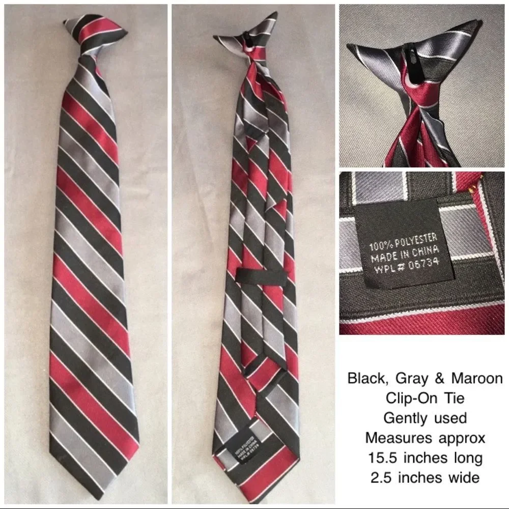 Kids Clip On Ties Blue Red